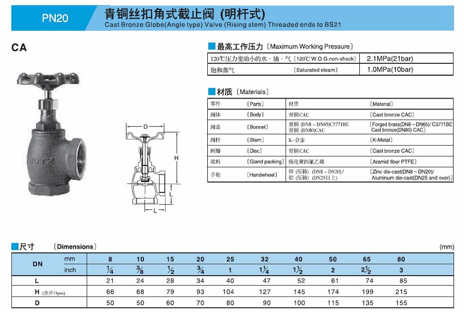 青铜角式截止阀，北泽青铜角式截止阀，日本青铜角式截止阀